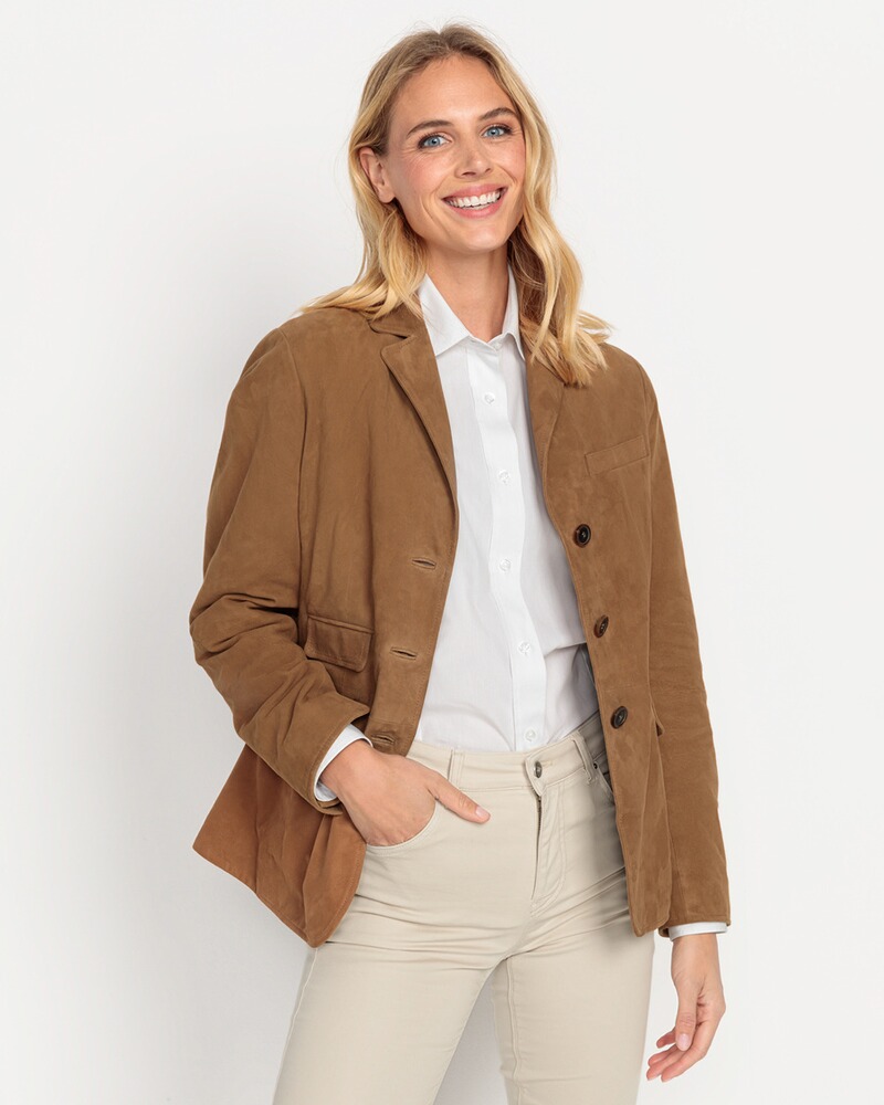 Blazer aus Veloursleder, HIGHMOOR