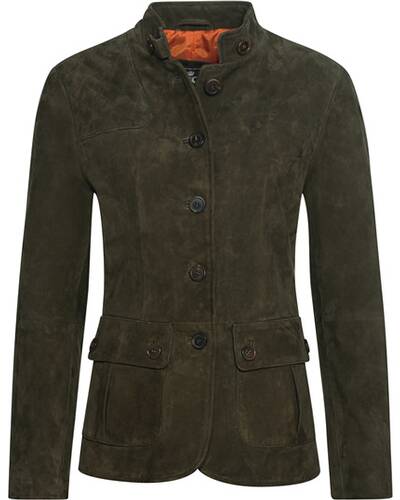 Lederjacke mit Schulterpatch, Brigitte von Schönfels