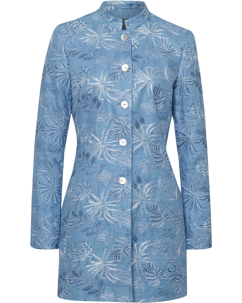 Leinen-Gehrock mit Stickereien