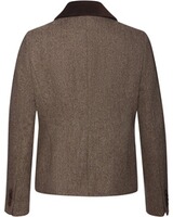 Fischgrat-Jacke mit Samtdetails, HIGHMOOR