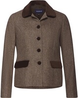 Fischgrat-Jacke mit Samtdetails, HIGHMOOR