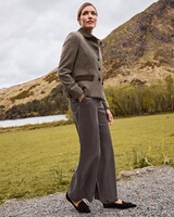 Fischgrat-Jacke mit Samtdetails, HIGHMOOR