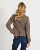 Fischgrat-Jacke mit Samtdetails, HIGHMOOR