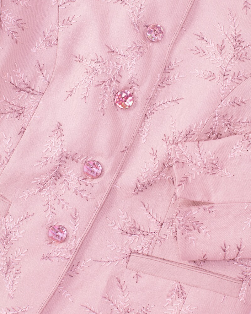 Leinen-Stehkragenjacke, White Label