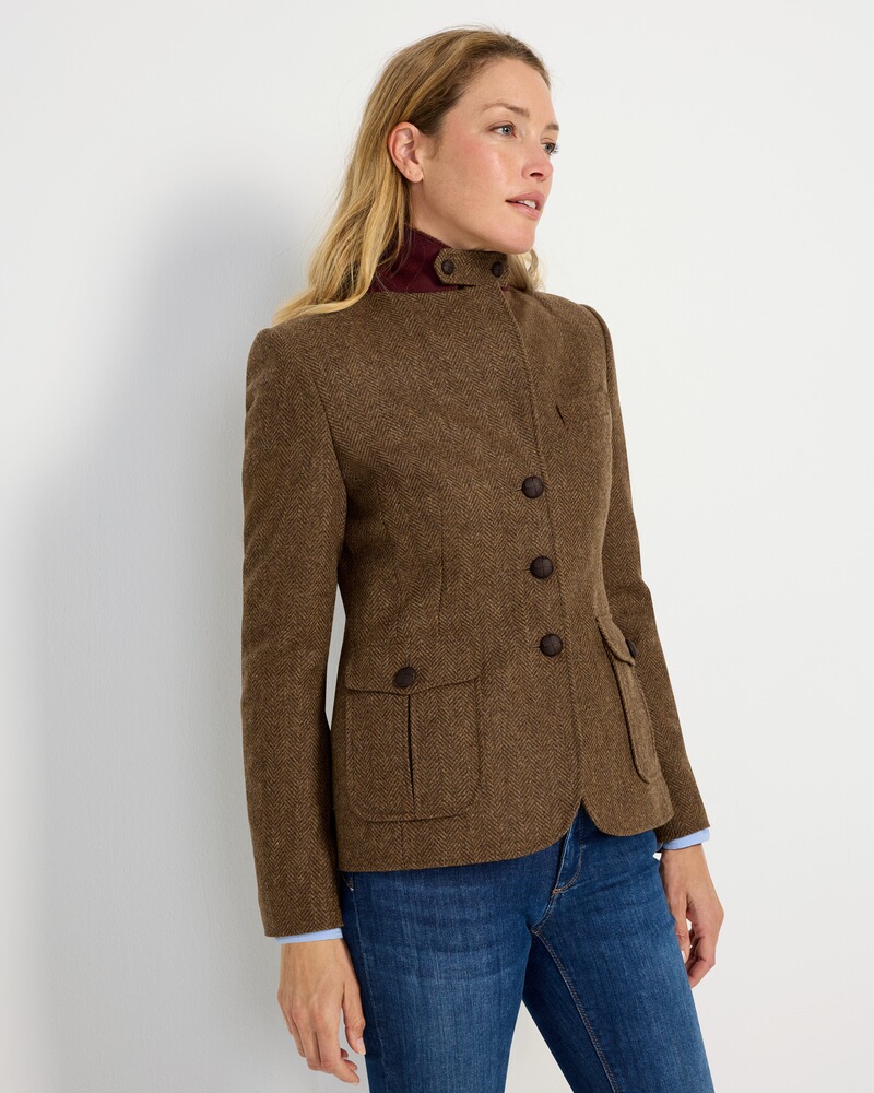 Fischgrat-Tweedblazer, HIGHMOOR