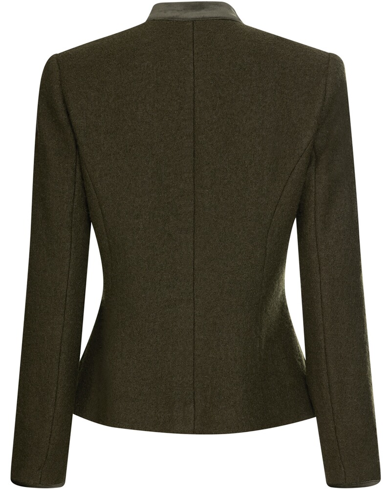 Stehkragenjacke mit Samtdetails, Luis Steindl