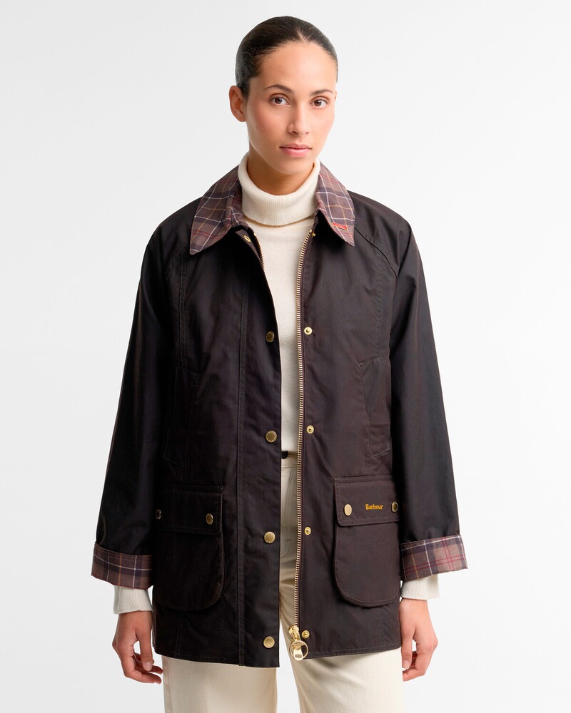 Wachsjacke Icons Tartan Collar Modern Beadnell, Barbour