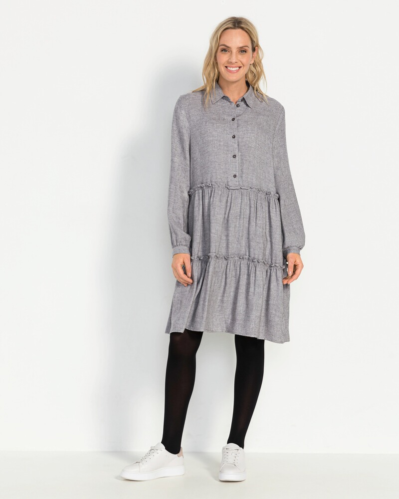 Flanell-Stufenkleid, White Label