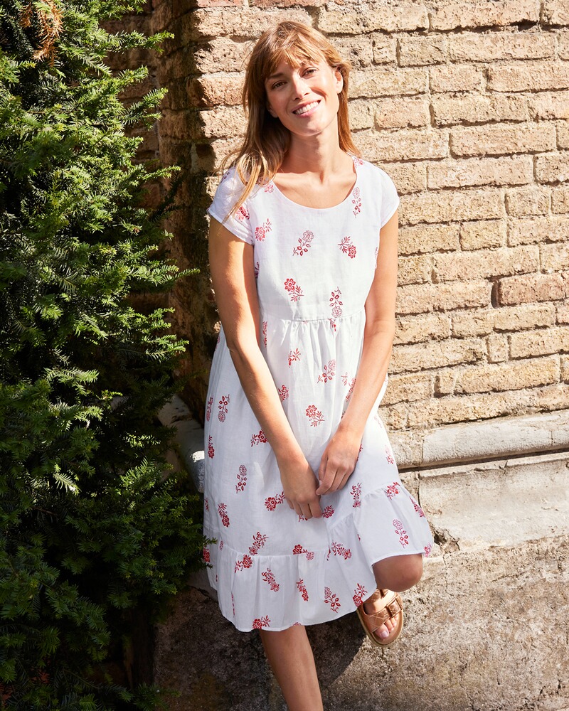 Leinen-Kleid mit Blumenmuster, REITMAYER