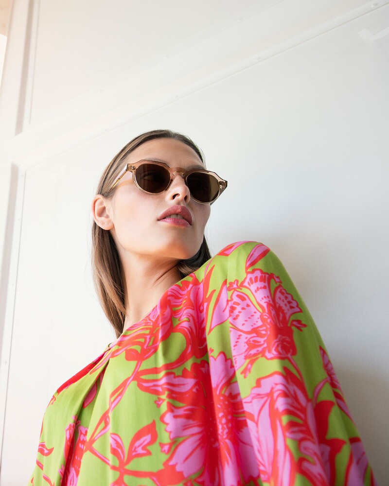 3/4-Arm-Kleid mit Allover-Blumenmuster, White Label