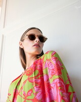 3/4-Arm-Kleid mit Allover-Blumenmuster, White Label