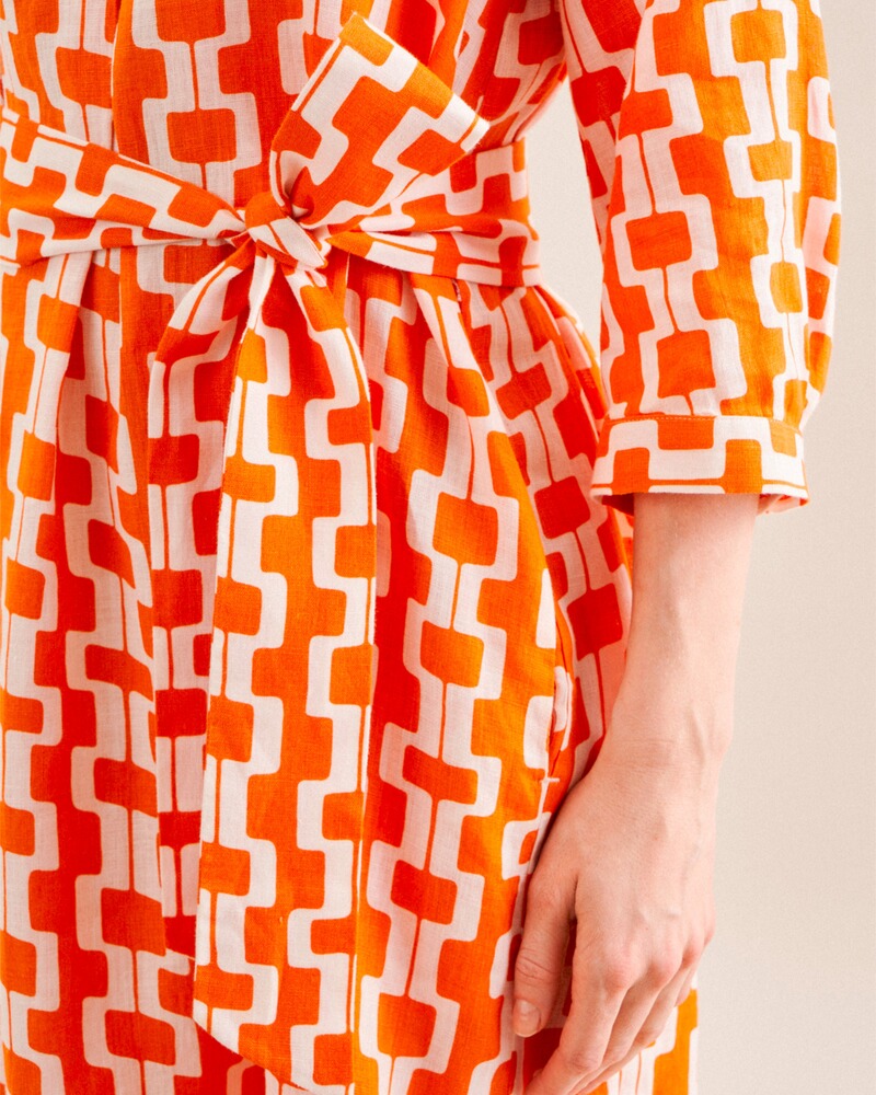 Seid. Tunikakleid orange-gem., Seidensticker