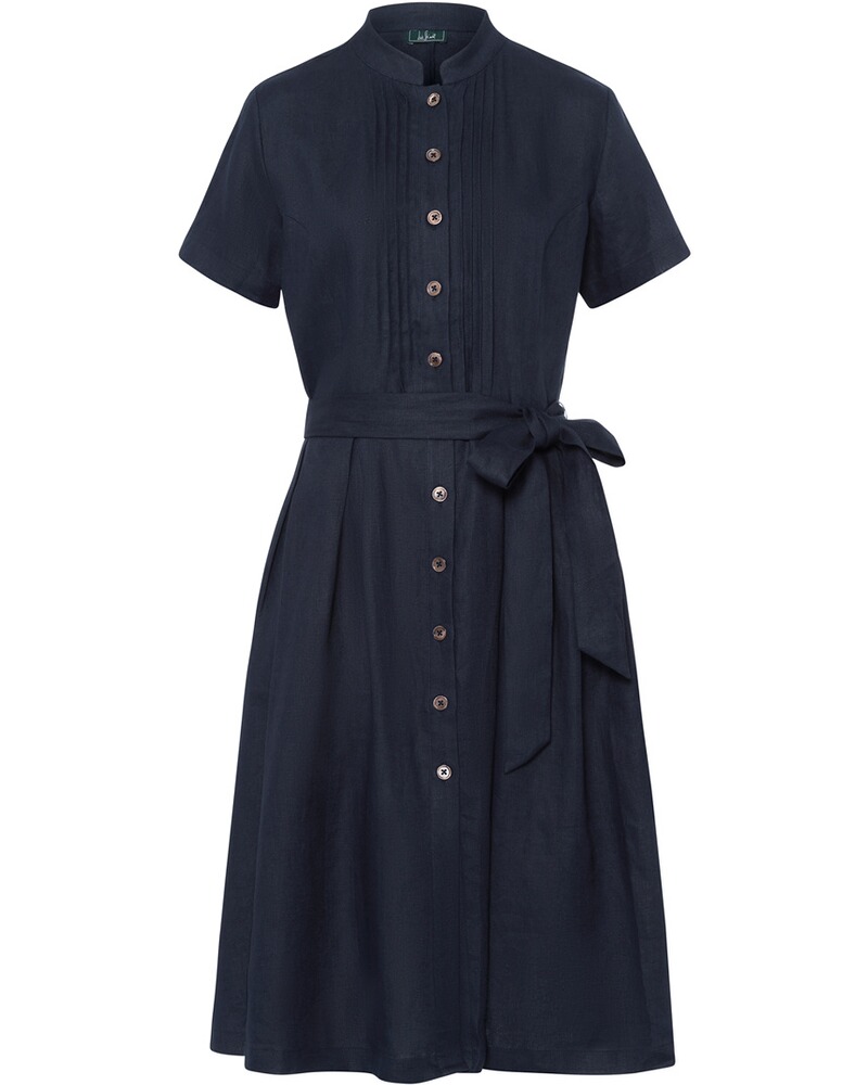 Halbarm-Kleid mit Gürtel