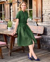 Halbarm-Kleid mit Gürtel, Luis Steindl