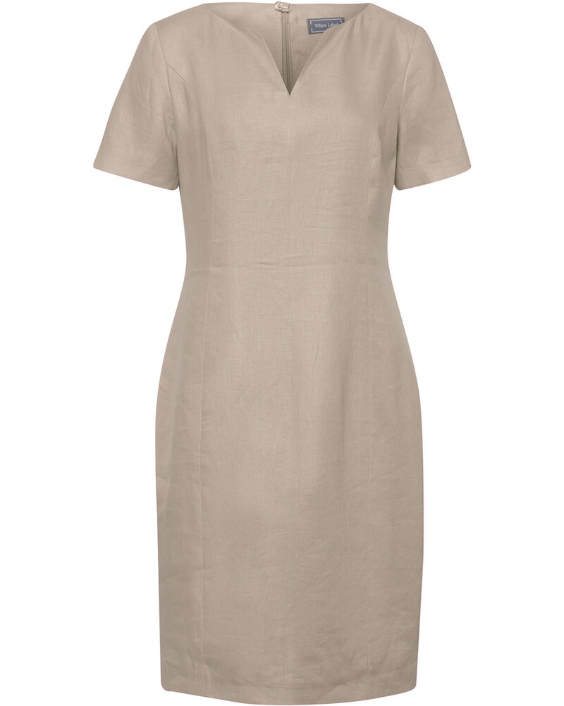 Halbarm-Leinenkleid