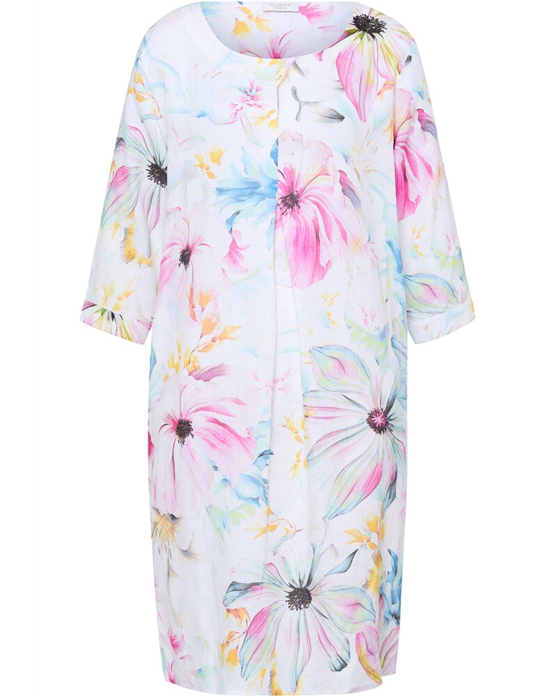 Leinenkleid mit Blumendruck