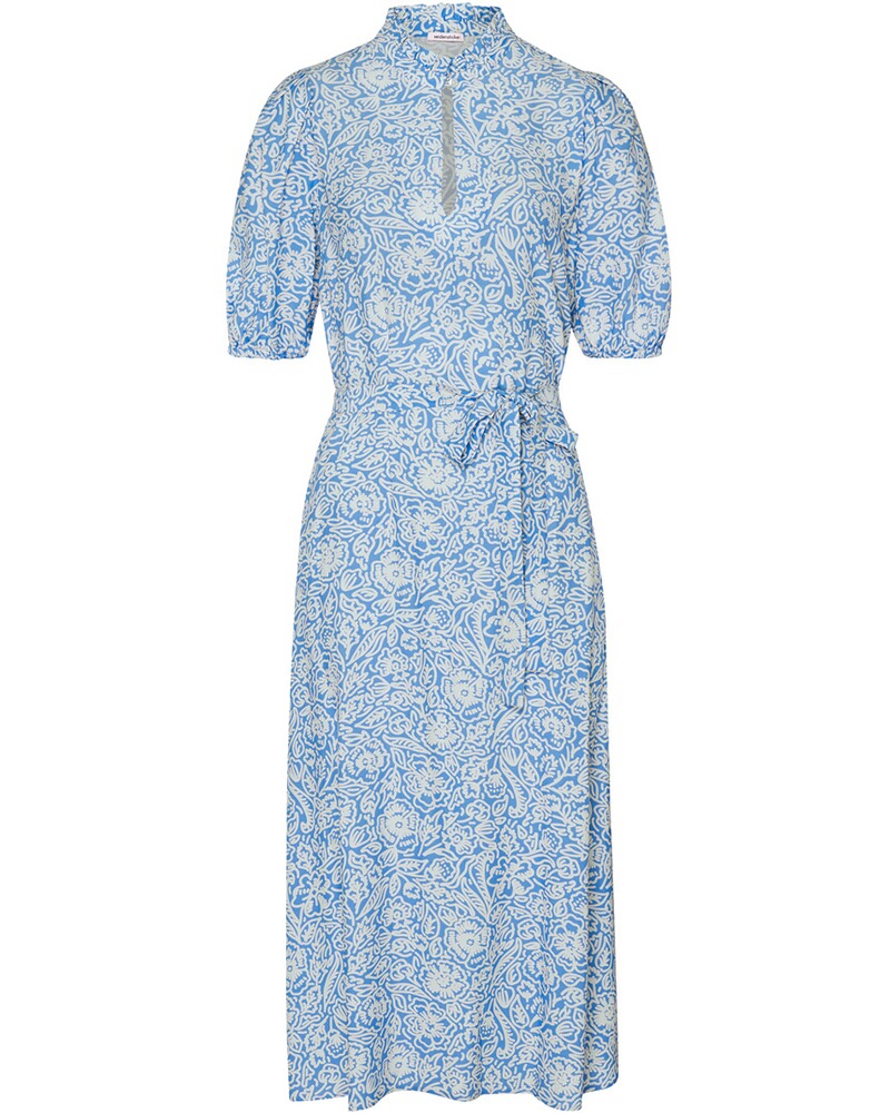 Halbarm-Kleid mit Rüschenkragen