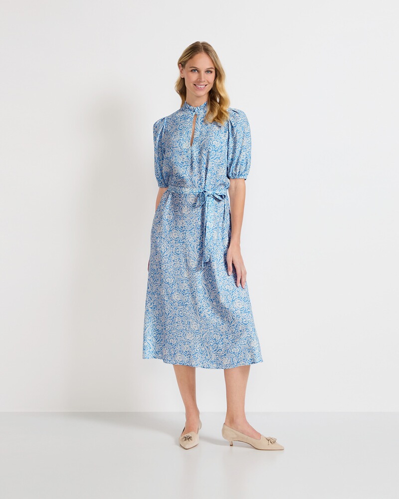 Halbarm-Kleid mit Rüschenkragen, Seidensticker