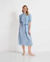 Halbarm-Kleid mit Rüschenkragen, Seidensticker