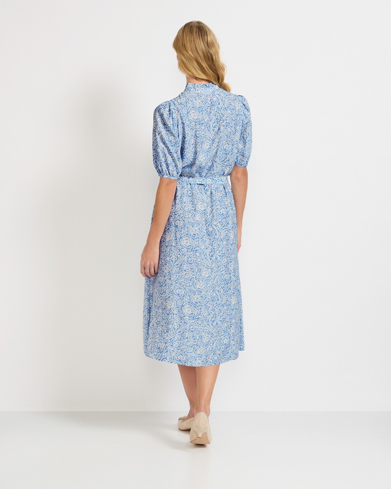 Halbarm-Kleid mit Rüschenkragen, Seidensticker