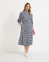 Hemdblusenkleid mit Print, Seidensticker