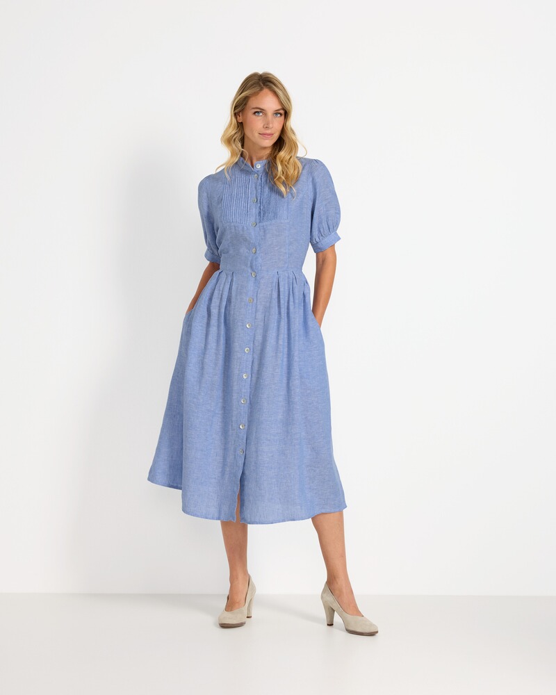 Hochgeschlossenes Leinenkleid, REITMAYER