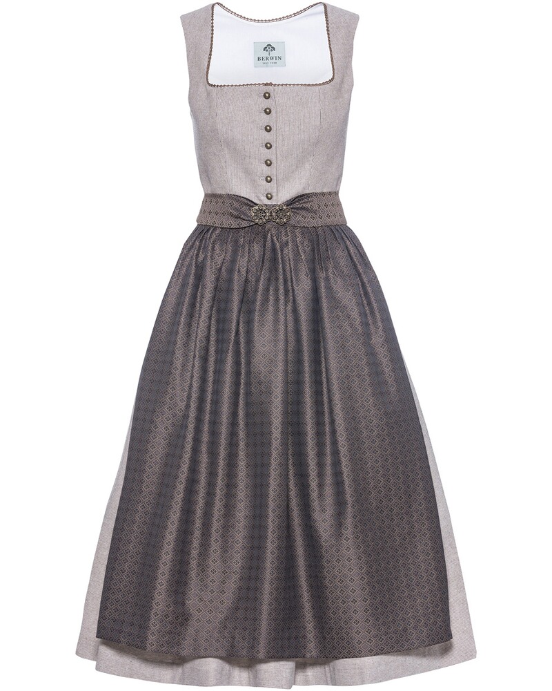 Langes Dirndl mit Jacquardschürze