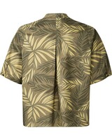 Kurzarm-Bluse mit Blätterdruck, VON & ZU