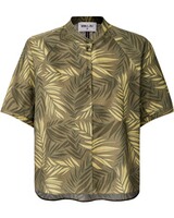 Kurzarm-Bluse mit Blätterdruck, VON & ZU