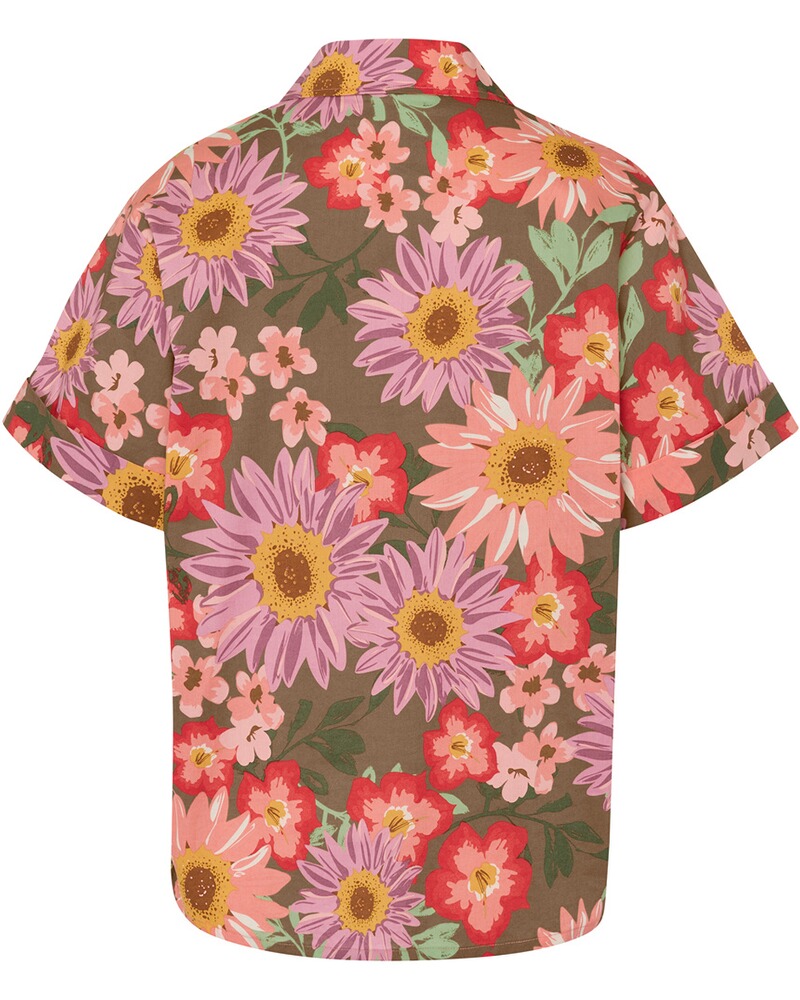 Halbarm-Hemdbluse mit Blumen, Brigitte von Schönfels