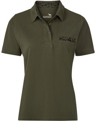 Damen Poloshirt Waldtier-Detail, Parforce Essential