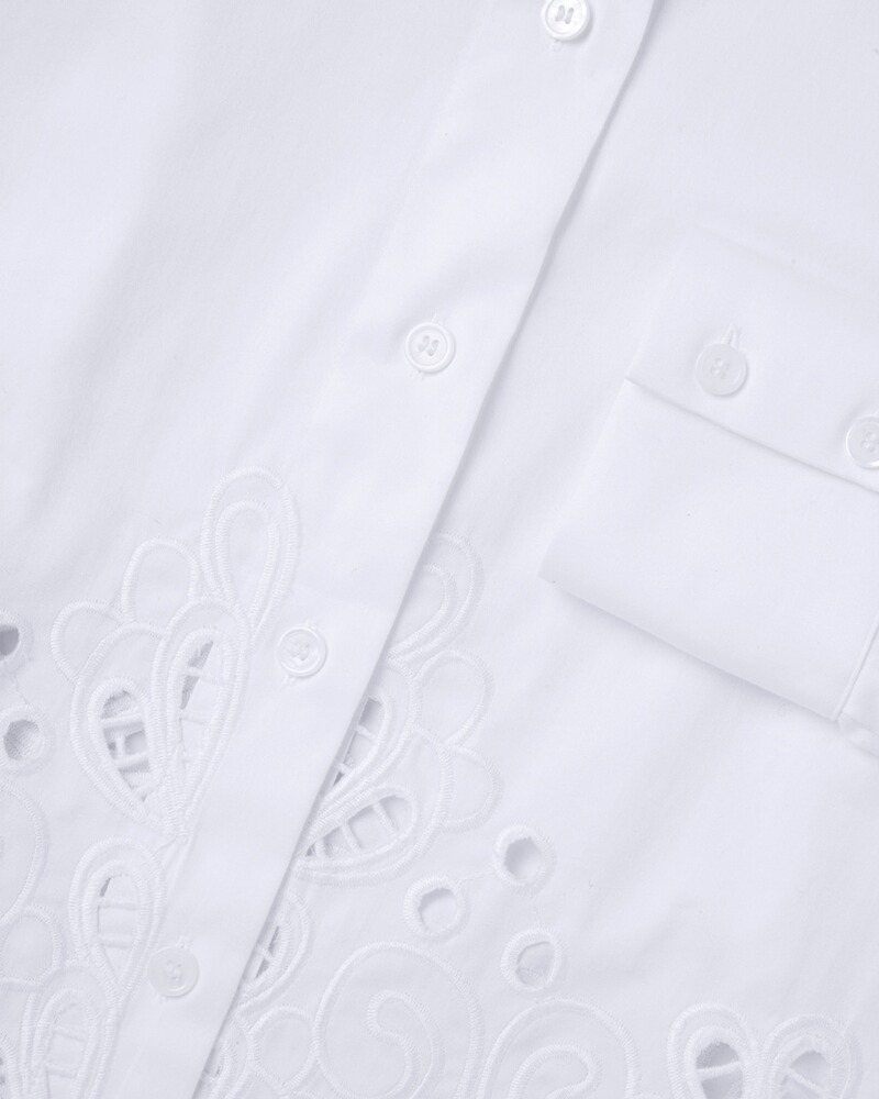 Hemdbluse mit Lochstickerei, Seidensticker