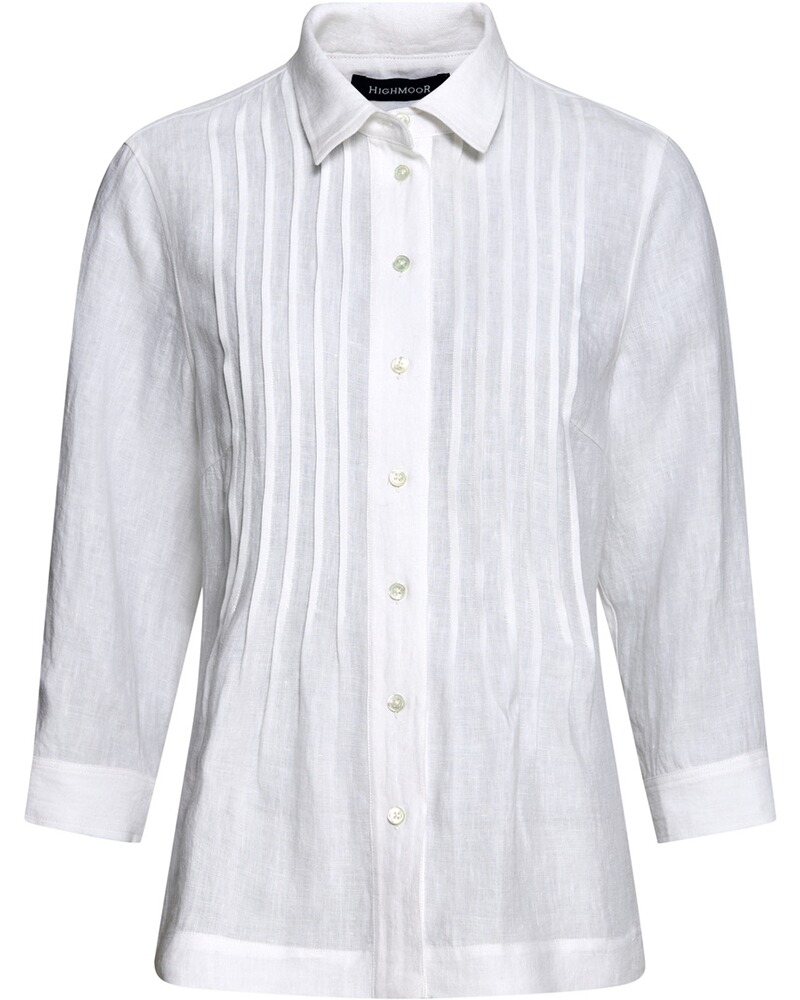 Leinenbluse mit Biesen