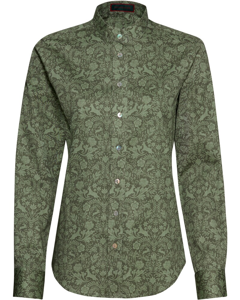 Stehkragenbluse mit Druck