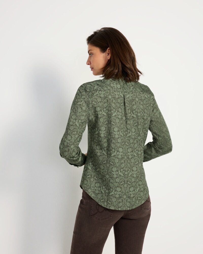 Stehkragenbluse mit Druck, REITMAYER