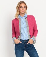 Linksstrickjacke mit Blümchen, Luis Steindl
