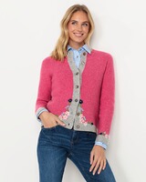 Linksstrickjacke mit Blümchen, Luis Steindl