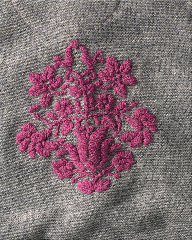 Linksstrickjacke mit Blumenstick, REITMAYER