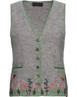Kurze Strickweste mit Blumenstickerei, REITMAYER