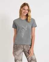 Kurzarm-Shirt mit Hirschdruck, REITMAYER