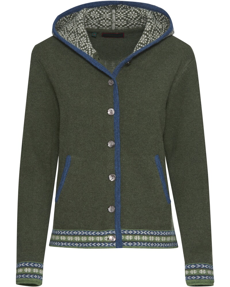 Jacquard-Cardigan mit Kapuze