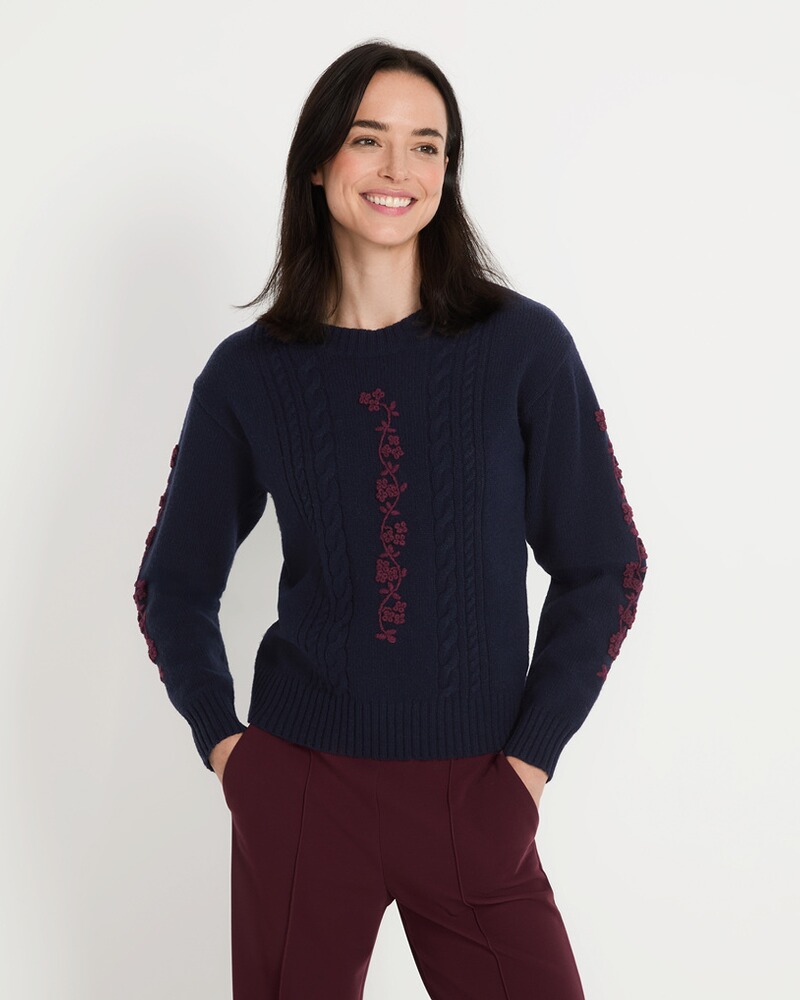Pullover mit Blumenstickerei, REITMAYER