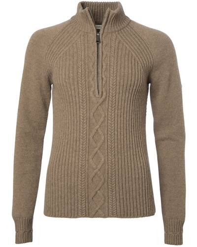 Damen Troyer Stella Half Zip Wool, Chevalier