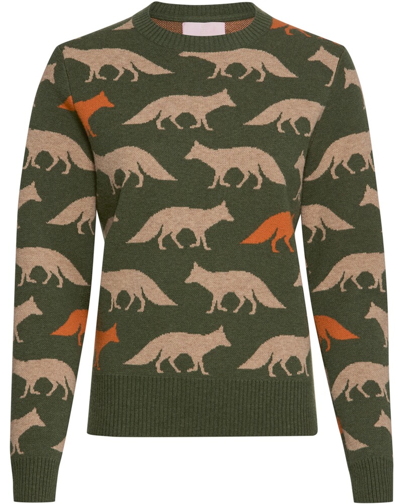 Pullover mit Fuchs-Intarsie