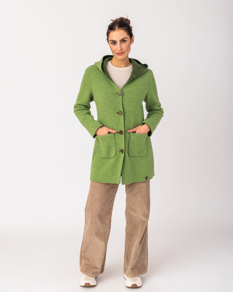 Kapuzen-Strickmantel Alina, Stapf