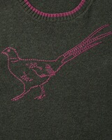 Pullover mit Fasanmotiv, Brigitte von Schönfels