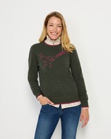 Pullover mit Fasanmotiv, Brigitte von Schönfels