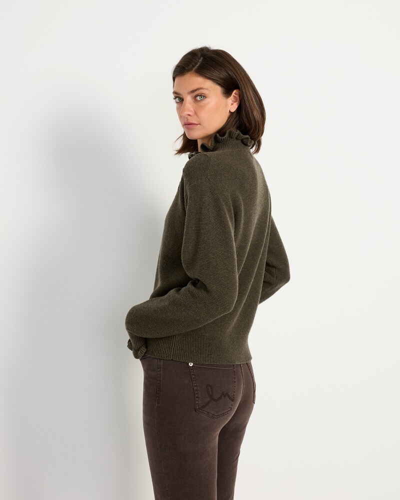 Rüschenpullover mit Stickerei, REITMAYER