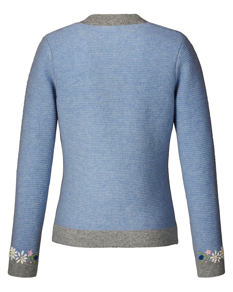Linksstrickjacke mit Blümchen, Luis Steindl