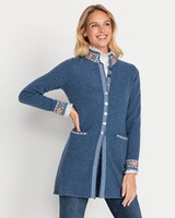 Lange Strickjacke mit Jacquard-Muster, REITMAYER